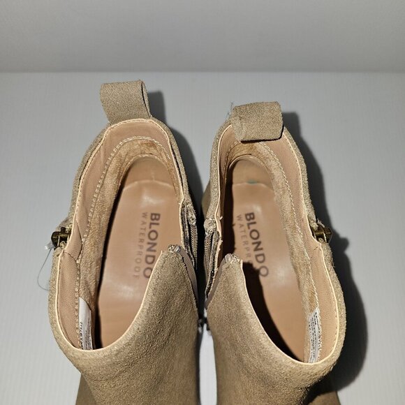 Blondo Samara Ankle Bootie Womens 9.5 Dark Taupe Brown Suede Waterproof Fall NEW - Picture 8 of 12